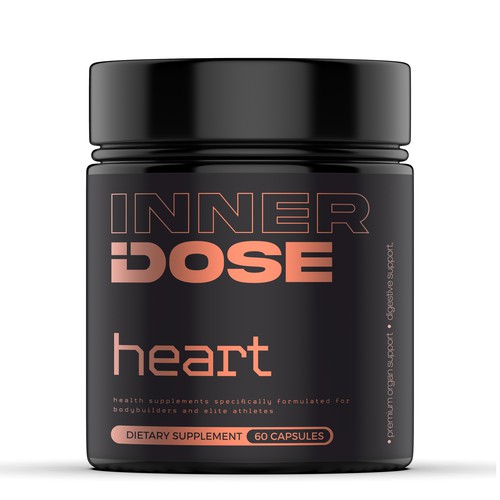 Minimal supplement bottle label design for male elite athletes Design by Imee008