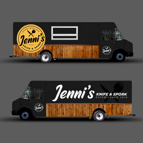 Create a food truck wrap for the spork & knife charcoal grill, concursos de  Rotulación de auto, camión o camioneta