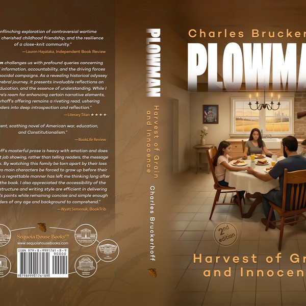 A book cover design for Plowman: Harvest of Grain and Innocence 2nd edition