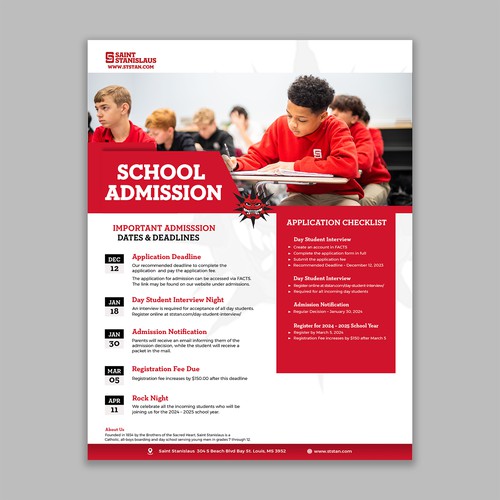 Design an eye-catching admission calendar flyer Design by _Gloria