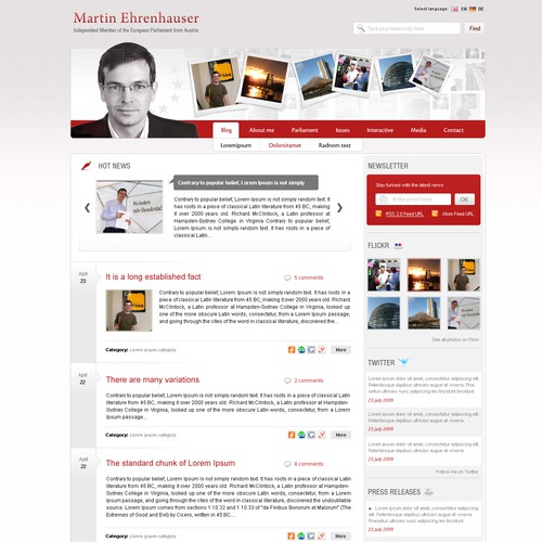 Wordpress Theme for MEP Martin Ehrenhauser Réalisé par Stefan C. Asafti
