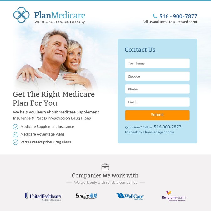Medicare Supplement Plan Lead Generation Page Landing page design contest