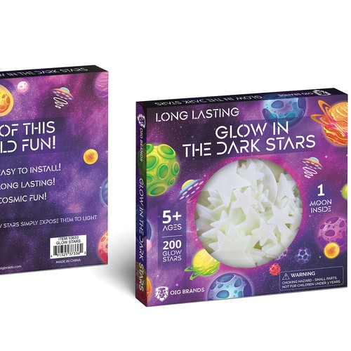 Redesign Glow in the dark stars packaging Réalisé par Graphic4you