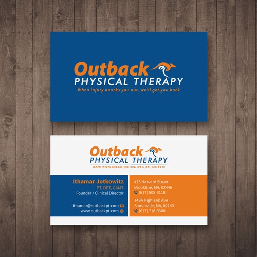 Business card for 2 clinic physical therapy office Design by Tcmenk