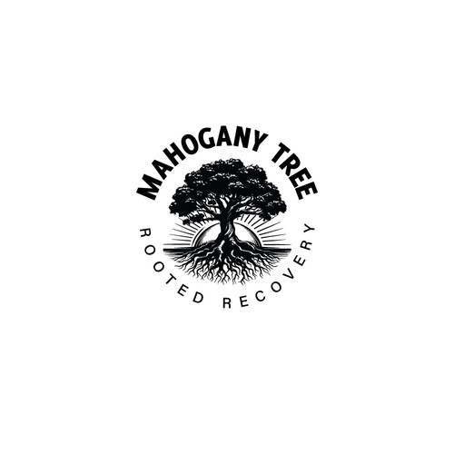 Mahogany Tree, Rooted Recovery.  Grow into new life! Design by UB design