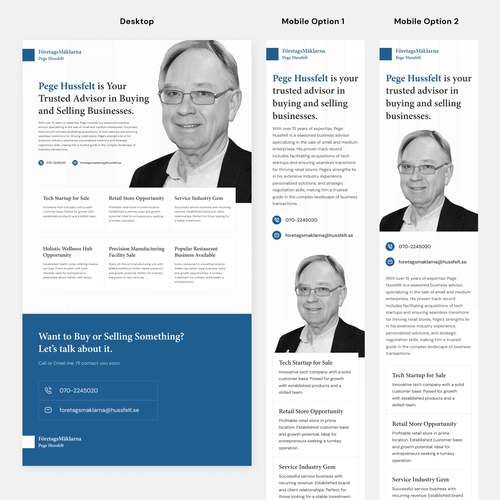 Design a super simple one-pager to promote an individual selling businesses Design by Mohsin Ali Sayyed