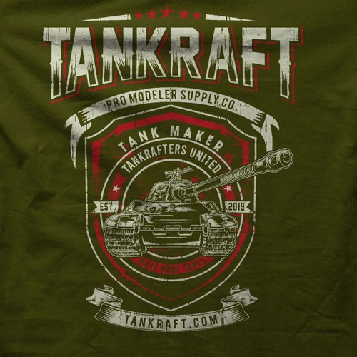 Vintage Look Tiger Tank T-Shirt Illustration Design by G.T NINE
