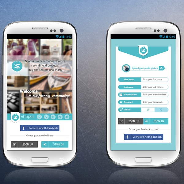 Design by Vonagard titled "Appdesign - marketplace for second hand products"