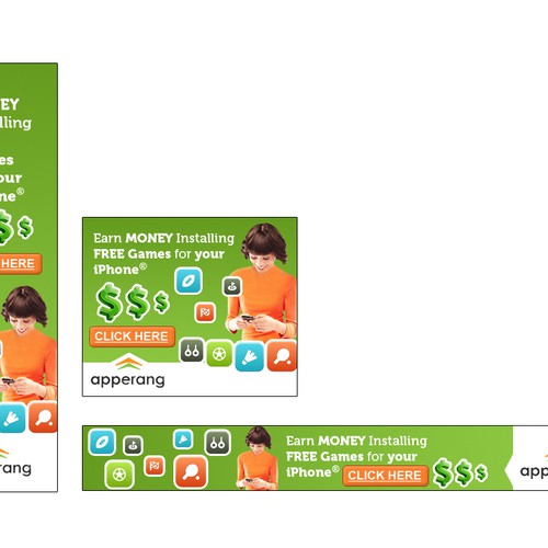Banner Ads For A New Service That Pays Users To Install Apps Design by mCreative