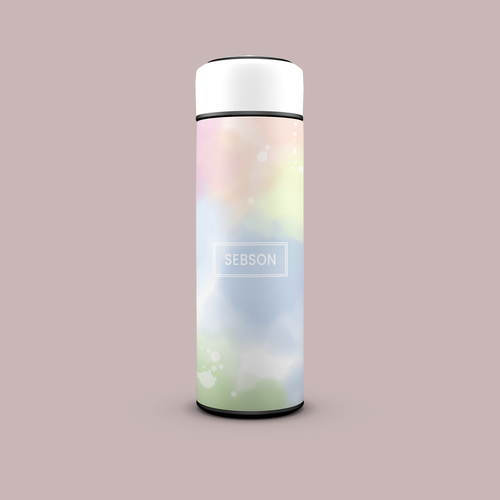 Watercolor design for bottle and mug Design by AZ™