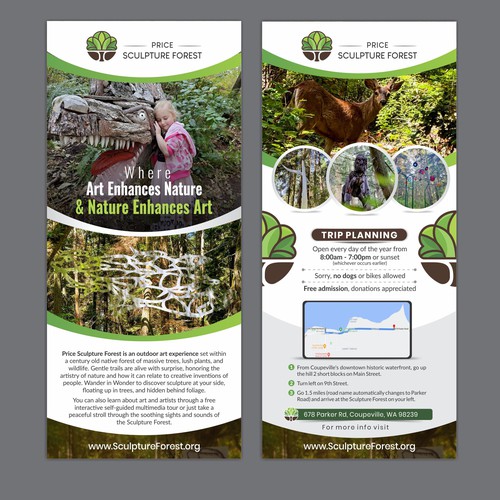 Enticing Rack Card for Unique and Fun Sculpture Park Nature Preserve Design by Dzine Solution