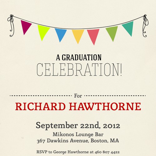 Picaboo 5" x 7" Flat Graduation Party Invitations (will award up to 15 designs!) Diseño de : : Michaela : :