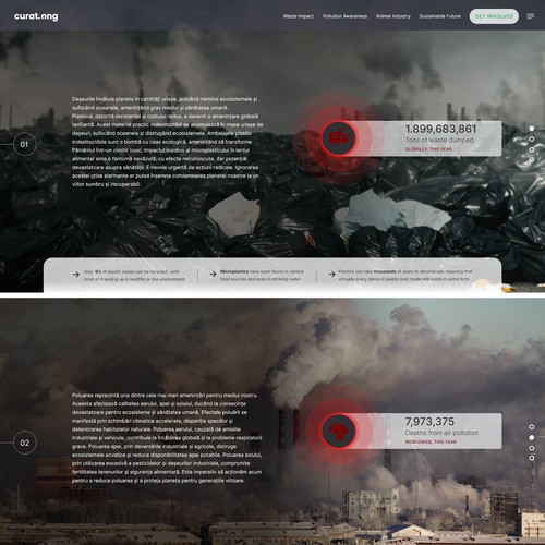 Earth in Focus: A Transformative  Web Experience Highlighting Waste, Pollution, and Sustainability Design by Pavlina_K