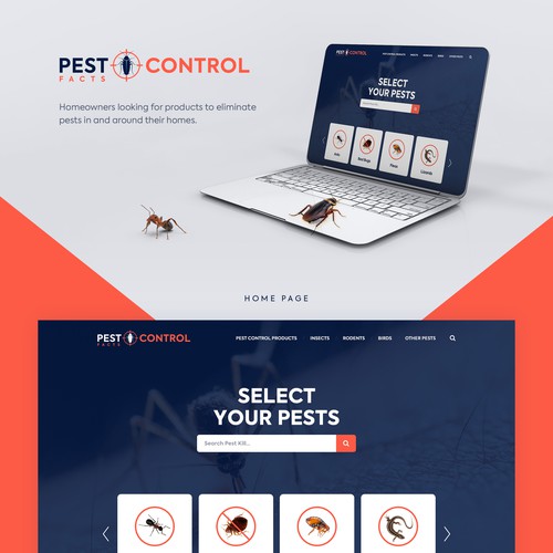 Exciting and fun web design for pest control website Design by TorToi
