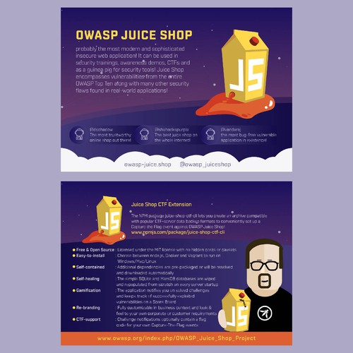 OWASP Juice Shop - Project postcard & roll-up banner Diseño de Fira Meutia