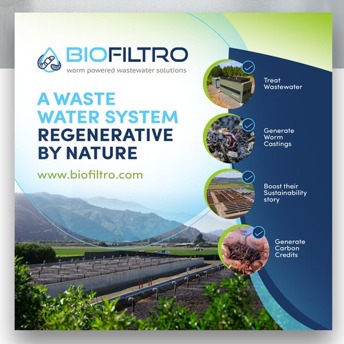 Design a Clean Trade Show Backdrop/Podium for a Regenerative Agriculture/Wastewater Company Design by Designbe