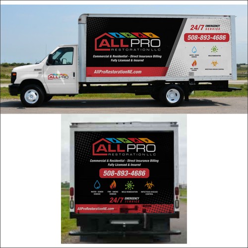 New vehicle Wrap for a Restoration truck-ontwerp door dnite