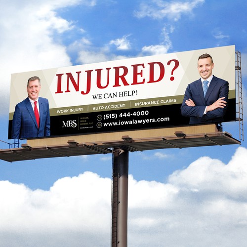 We need persuasive and clever billboard targeting work injury claims Design by Krishna Arts