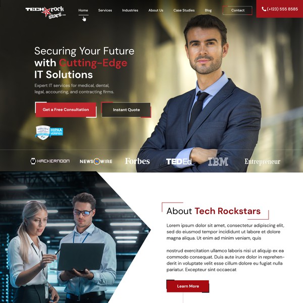 Tech Rockstars website design