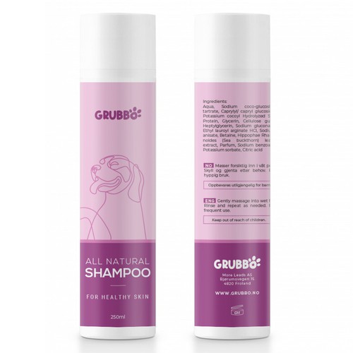 Design label for dog shampoo Design réalisé par intanamir