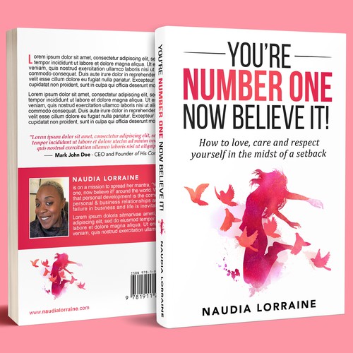 Create a clean and feminine book cover for the title-you're number one, now  believe it!, Book cover contest