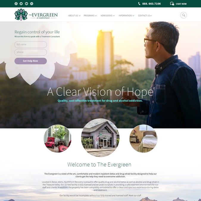 New Website for Rehab Facility in Washington State Web page design