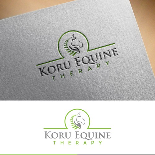 Equine sports massage logo with fern flair Design by ellie7