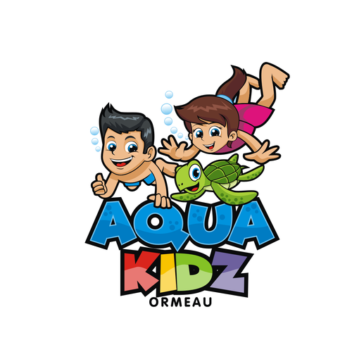 Learn to swim for 3 month olds up to squad level swimming. Focus on fun and young children/babies Design réalisé par .m.i.a.