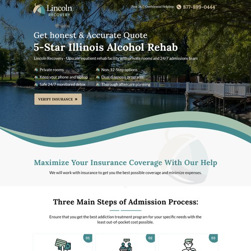 Designs Addiction Rehab Landing Page Design Landing page design contest