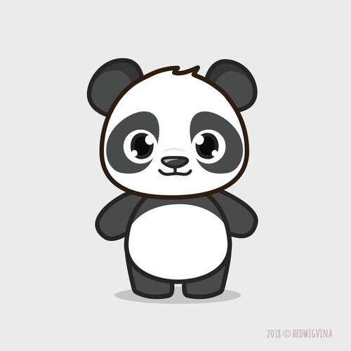 design a sweet panda cartoon character  erstelle einen