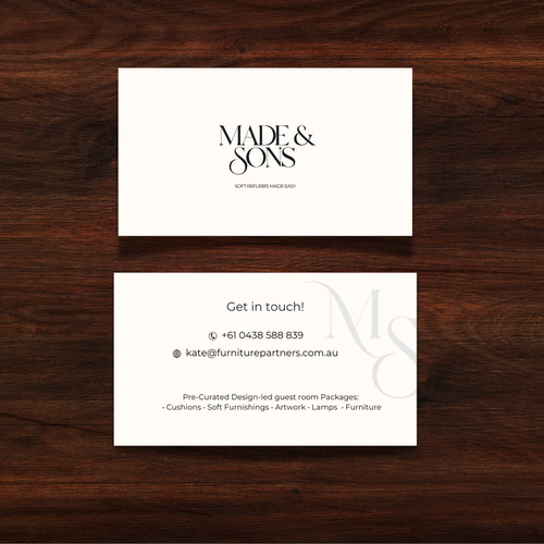 Luxury Meets Ease: Logo & Card Design for Made & Sons Design by Khushbu_Gohil