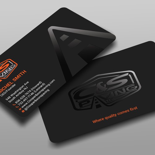 We are an asphalt paving company  card with character, style, stands out from everyone nothing bland no white ,add stuff Design réalisé par prosenjit_P