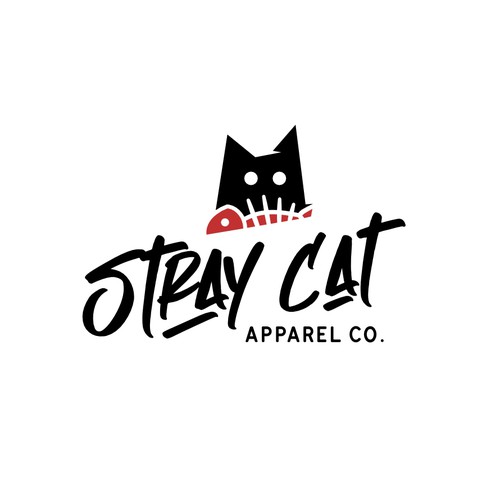 Logo for Stray Cat Apparel Co. - Clothing brand that donates 100% to saving cats! Design by chilibrand