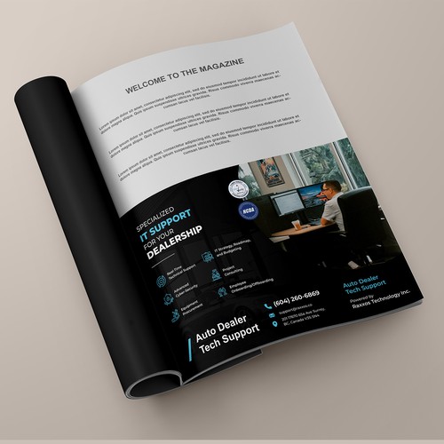 Powerful & Professional Half-Page Magazine Ad for Auto Dealer Tech Support Design by korban