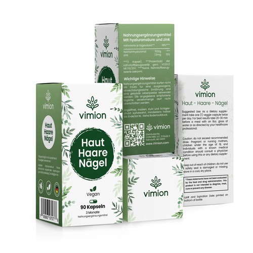 Packaging design for a German brand of high-quality food supplements Design by Designlifelk