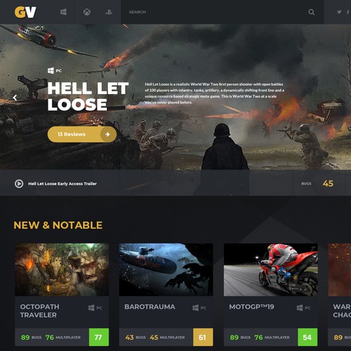 Design the landing page of a video game review website Réalisé par shamfeen