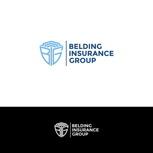 Simple logo w/ shield and letters "BIG" for insurance group Design by Kinantie