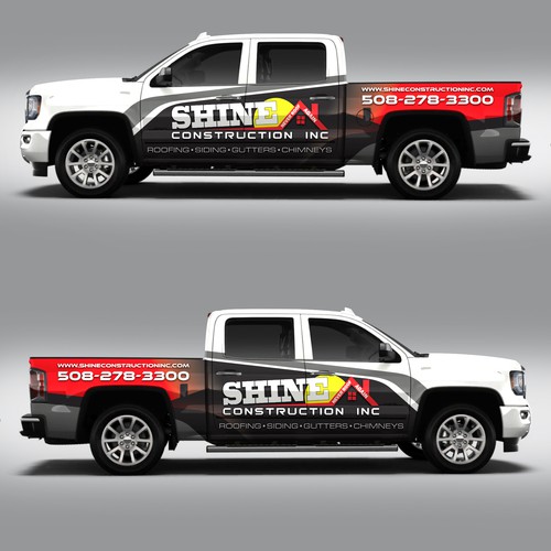 Roofing Company needs vehicle wrap! Guaranteed! Modern & Elegant for GMC Denali 2018 White Truck ! Réalisé par adelea