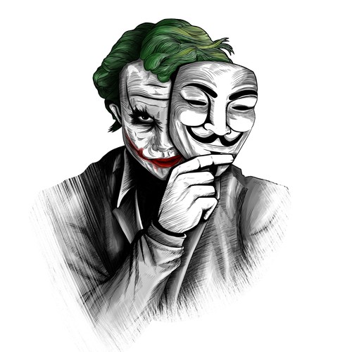 Tattoo Designs - Joker Anonymous Design von mons.gld