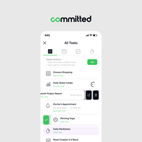 Mobile UI/UX design for iOS productivity app