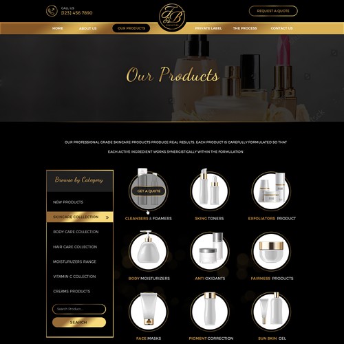 Black & gold themed website design Réalisé par MyCreativeMind