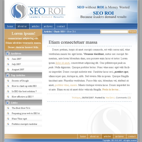 $355 WordPress design- SEO Consulting Site Réalisé par AgustinSaldias