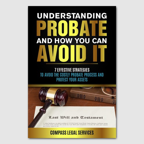 Design a professional, eye catching book cover for a book about how to avoid the probate process. Design by JeellaStudio