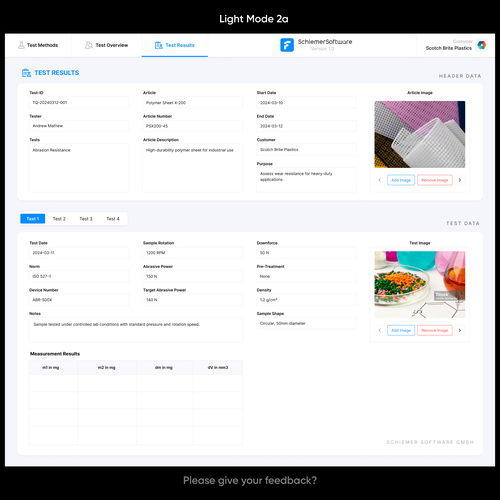 A desktop web UI design for a plastic quality testing software Design by Peninsula Studioz