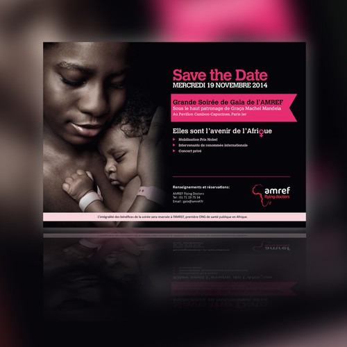 Gewinner des Wettbewerbs „Réaliser le Save the Date (pour envoi électronique) du gala de charité annuel de l’Amref France“ in der Kategorie Postkarte, Flyer & Print von Iriene