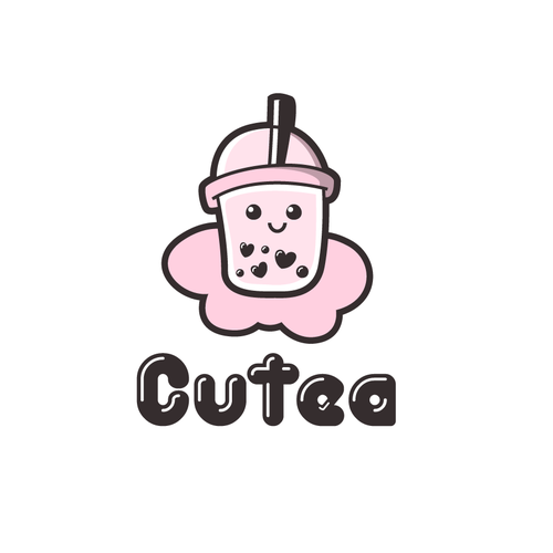 Cute and clean logo for boba/bubble tea shop! Design by AdriánKG