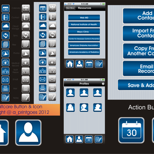 Buttons and icons wanted for Healthcare Mobile App Design por A_printgoes