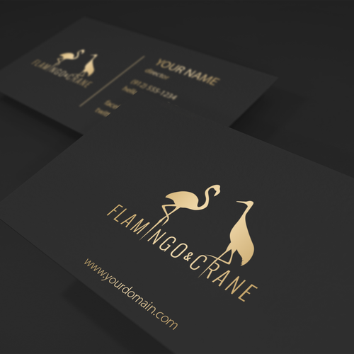 Flamingo & Crane Design by CostinLogopus