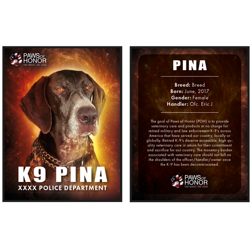 K9 Trading Cards for Military and Law Enforcement K9 Design by WeronikaDesign