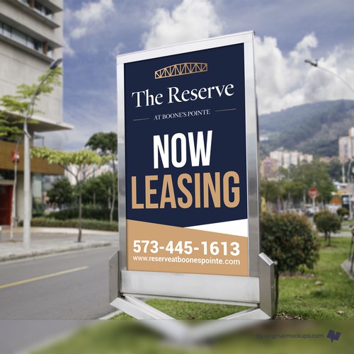 Designer needed: Eye Catching Now Leasing sign for New Apartment Development Design by icon89GraPhicDeSign